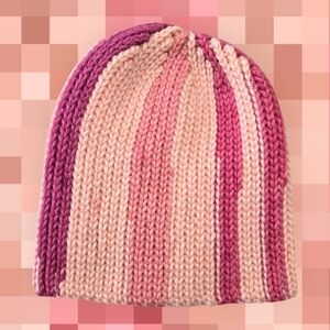 "Pinky", Knit-look 90s beanie, Handmade By Me, Hand Embroidery, Ask About Custom